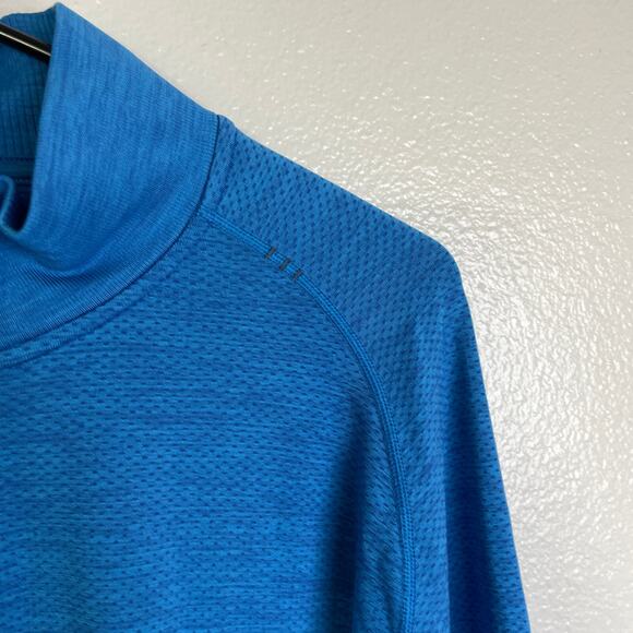 Lululemon Metal Vent Tech Shirt XL Mens Blue Long Sleeve 1/4 Zip Run Jog Outdoor - Picture 6 of 9